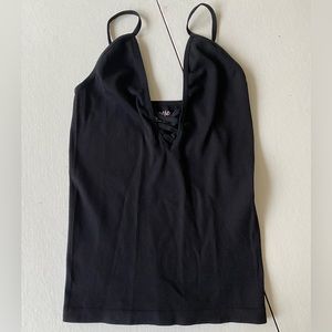 Suzette Collection Black V-Neck Tank Top